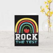 Rock The Test Testing Day Retro Motivational Teach Karte (Gelbe Blume)