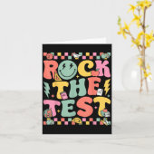 Rock The Test Testing Day Retro Motivational Teach Karte (Gelbe Blume)