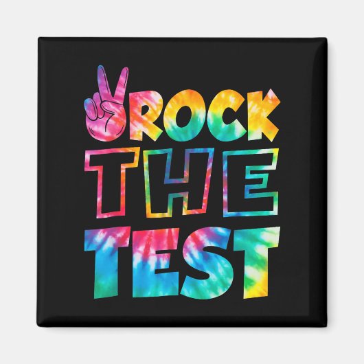 Rock The Test Testing Day Retro Motivational Teach Magnet (Vorne)