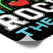 Rock The Test Testing Day Retro Motivational Teach Poster (Ecke)