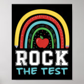 Rock The Test Testing Day Retro Motivational Teach Poster (Vorne)