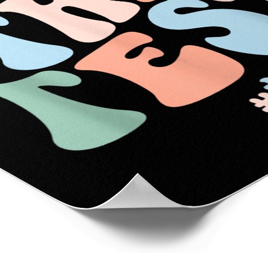 Rock The Test Testing Day Retro Motivational Teach Poster (Ecke)