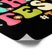 Rock The Test Testing Day Retro Motivational Teach Poster (Ecke)