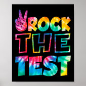 Rock The Test Testing Day Retro Motivational Teach Poster (Vorne)