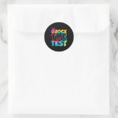 Rock The Test Testing Day Retro Motivational Teach Runder Aufkleber (Tasche)