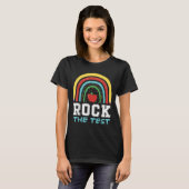 Rock The Test Testing Day Retro Motivational Teach T-Shirt (Vorne ganz)