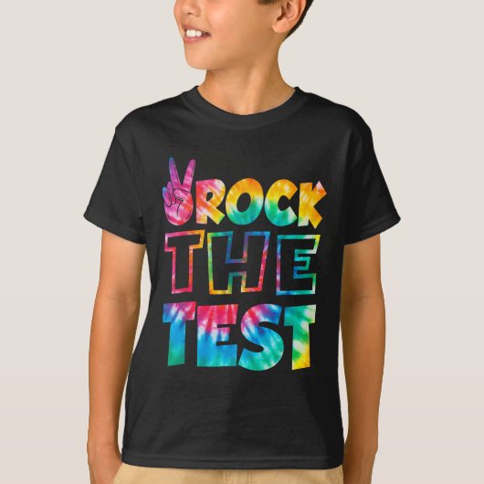 Rock The Test Testing Day Retro Motivational Teach T-Shirt (Vorderseite)