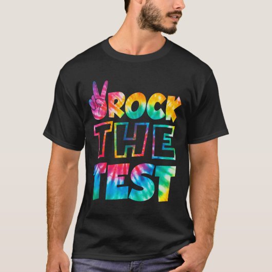 Rock The Test Testing Day Retro Motivational Teach T-Shirt (Vorderseite)