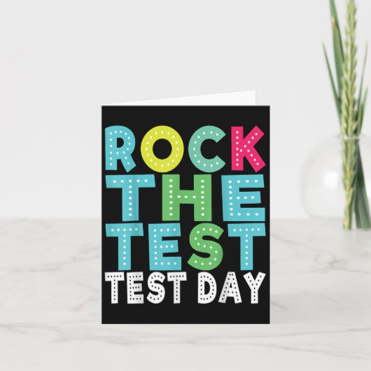 Rock The Test Testing Day Staar Motivational Teach Karte (Vorderseite)