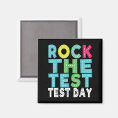 Rock The Test Testing Day Staar Motivational Teach Magnet (Vorderseite/Rückseite)