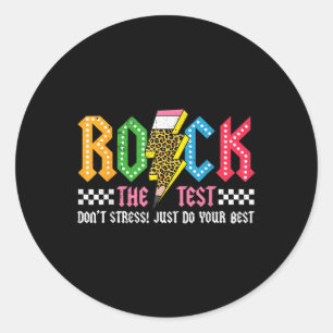 Rock the Test Testtag Dont Stress Abcd Alphabet ge Runder Aufkleber