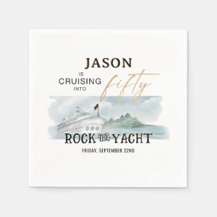 Rock the Yacht 50. Geburtstag Personalisiert Napki Serviette