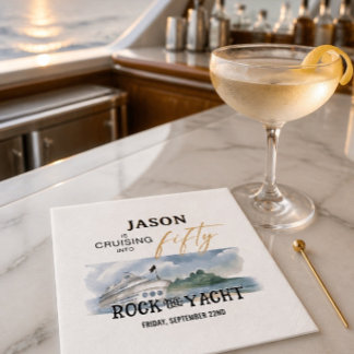 Rock the Yacht 50. Geburtstag Personalisiert Napki Serviette