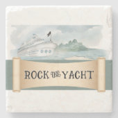 Rock the Yacht Steinuntersetzer (Vorderseite)