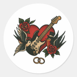 Rock Themed Wedding Stationary - Aufkleber