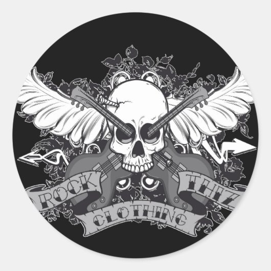 Rock Thiz Bekleidung Skull & Wings Stickers (Vorderseite)