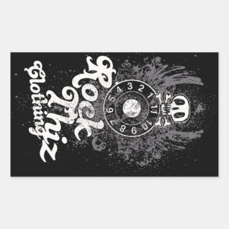 Rock Thiz Bekleidungskleber Skull & Zahlen #2 Rechteckiger Aufkleber