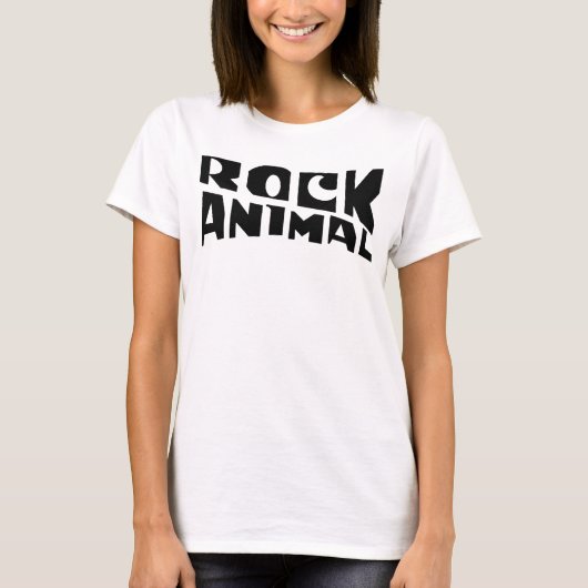 Rock-Tier-Typografie-Logodesign T-Shirt (Vorderseite)