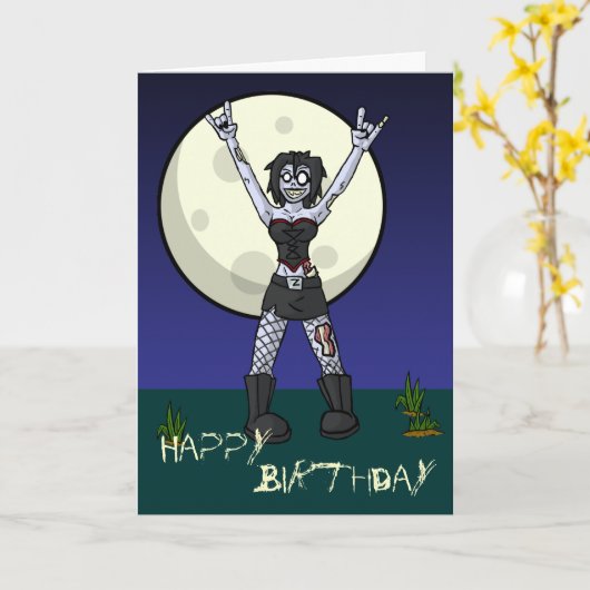 Rock 'Til you Drop Card Karte (Gelbe Blume)