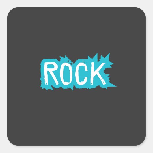 Rock Typografie Quadratischer Aufkleber (Vorderseite)