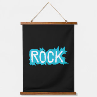 Rock Typografie Wandteppich Mit Holzrahmen