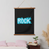 Rock Typografie Wandteppich Mit Holzrahmen (Schlafzimmer)