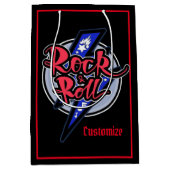 Rock-u. Rollenblitz-Schwarzes Mittlere Geschenktüte (Vorderseite)