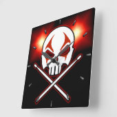 Rock-u. Rollenuhr-Schwermetallschlagzeuger-Wanduhr Quadratische Wanduhr (Winkel)