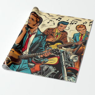 Rock- und Roll-Comics aus den 1950er Jahren Geschenkpapier