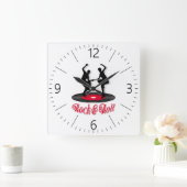 Rock und Roll Quadratische Wanduhr (Zuhause)