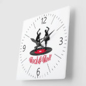 Rock und Roll Quadratische Wanduhr (Winkel)
