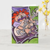 Rock und Roll Schwermetall Karte (Gelbe Blume)