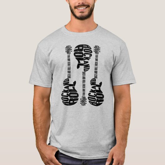 Rock- und Roll-Text-Design T-Shirt (Vorderseite)