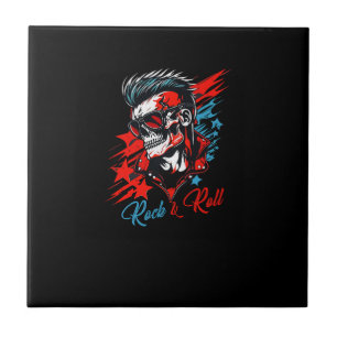Rock- und Rollkunst für Shirts Fliese