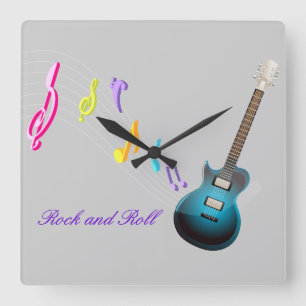 Rock- und Rolluhr Quadratische Wanduhr