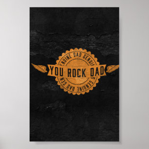 Rock Vater Orange Black Emblem Poster