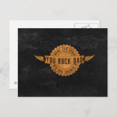 Rock Vater Orange Black Emblem Postkarte (Vorne/Hinten)
