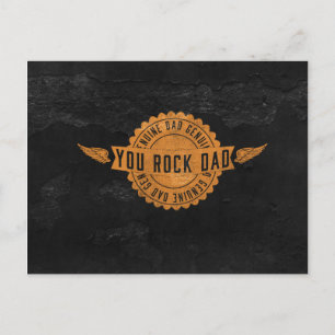 Rock Vater Orange Black Emblem Postkarte