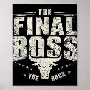 Rock Vintag Music Boss Final White Design Spaß Mus Poster