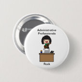 Rock von Führungskräften (dunkles Haar) Button (Vorne & Hinten)