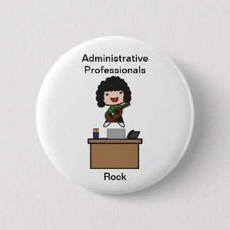 Rock von Führungskräften (dunkles Haar) Button