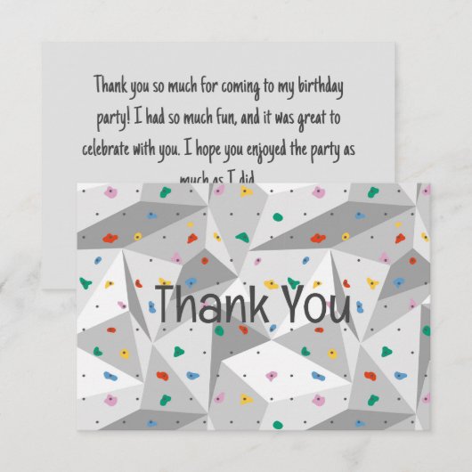 Rock Wall Climbing Danke Karte (Vorne/Hinten)