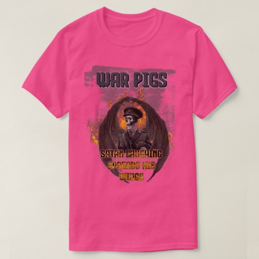 Rock War Pigs general skeleton devil satan laughin T-Shirt (Design vorne)