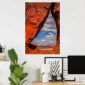 Rock window to Monument Valley, AZ Poster (Heimbüro)