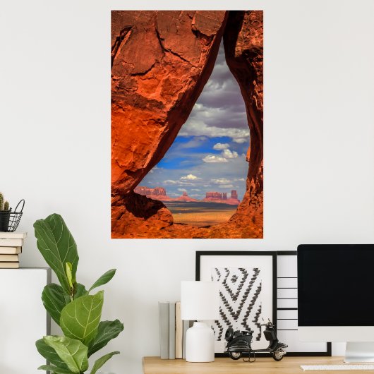 Rock window to Monument Valley, AZ Poster (Heimbüro)