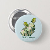 Rock Wren birds Neuseeland Button (Vorne & Hinten)