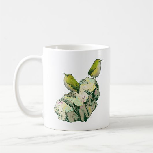 Rock Wren birds Neuseeland Kaffeetasse (Links)