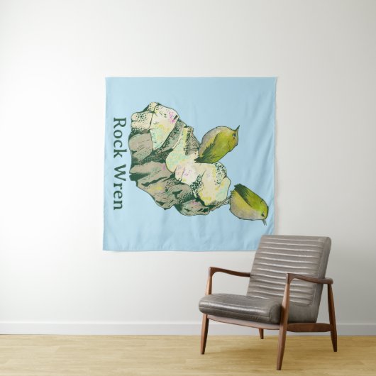 Rock Wren birds Neuseeland Wandteppich (Beispiel (Horizontal))