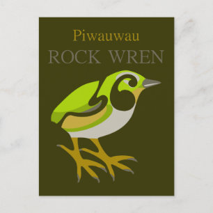 Rock Wren, South Island, NZ-Vogel Postkarte