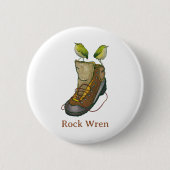 Rock Wren Tuke auf einem Wanderboot Button (Vorderseite)